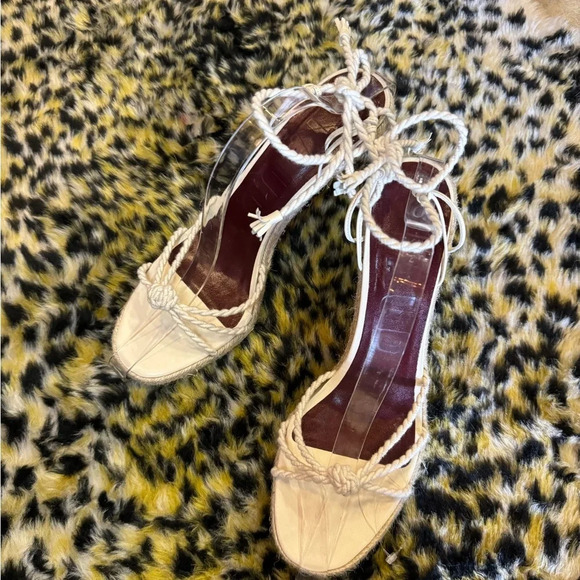 Staud Chiara Espadrille Rope Tan Bohemian Beach Macrame Heels 41 - Picture 3 of 6